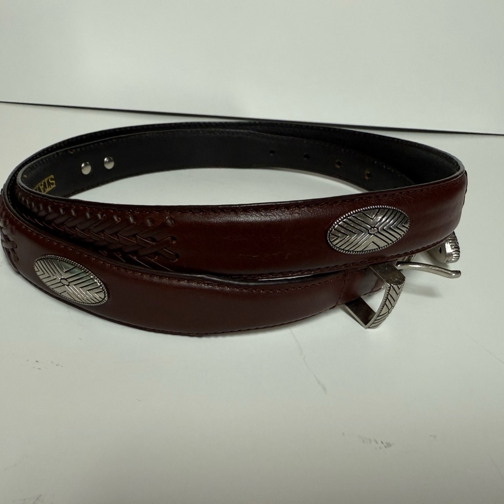 Status Men's 46” Black Weaved Genuine Leather Belt Western